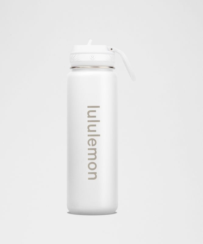 Bouteille d’eau Back to Life *710 ml *Bouchon avec paille - Blanc