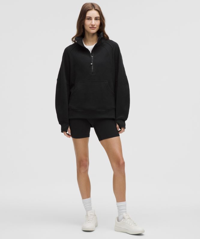 Sweat demi-zippé Scuba Oversized à col cheminée *Long