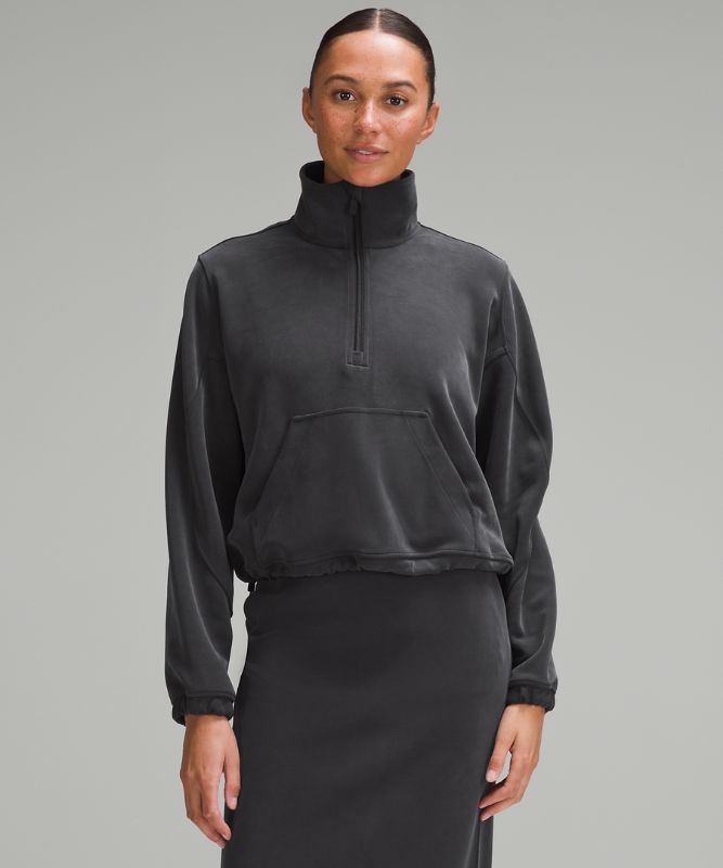 Haut demi-zippé en Softstreme brossé - Noir