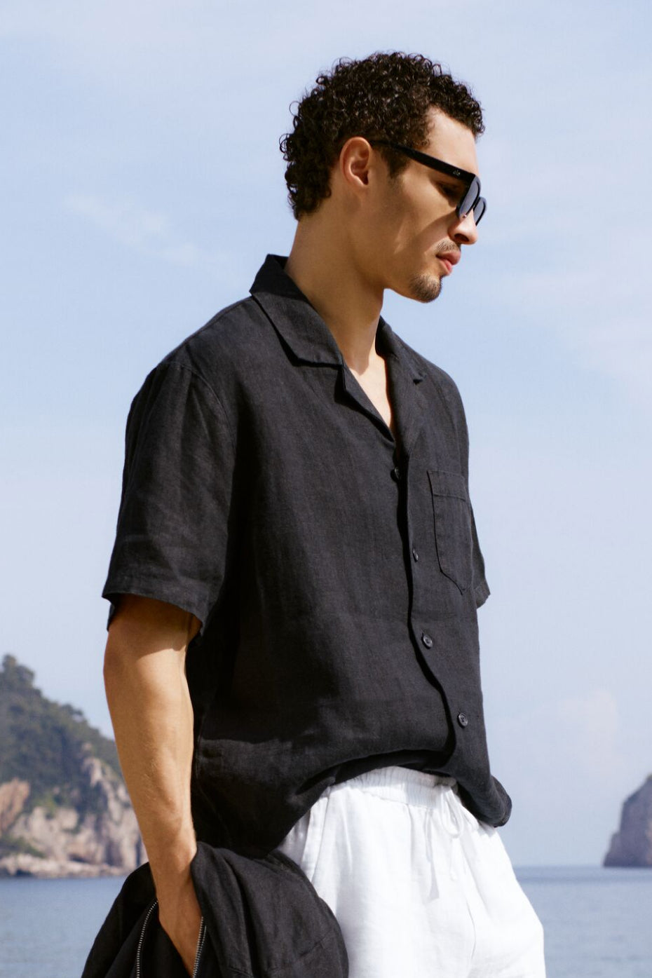 Manches Courtes Boutonnée Linen Days